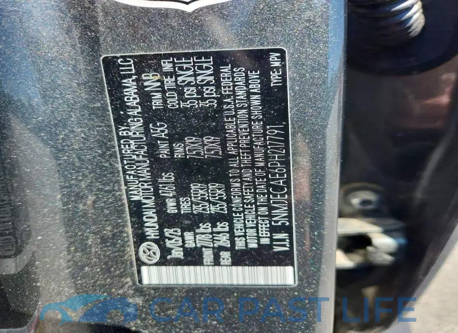 5NMJECAE6PH217791# 14