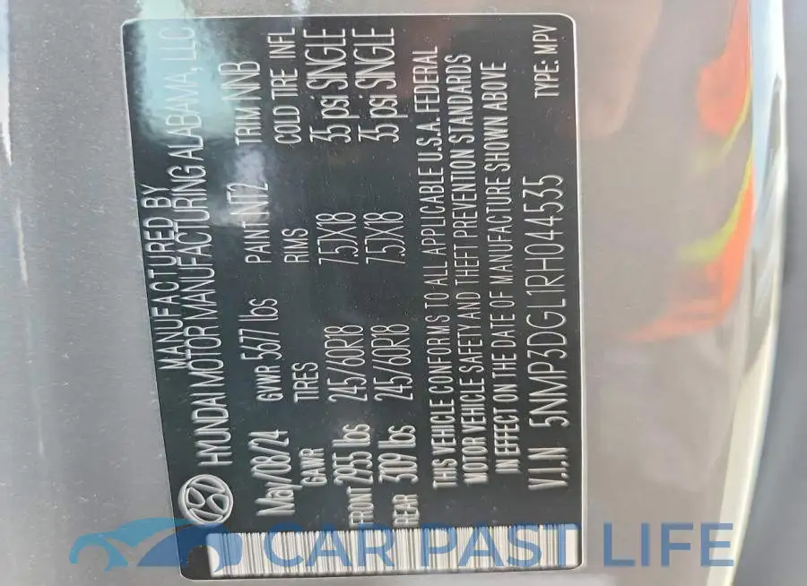 5NMP3DGL1RH044535# 13