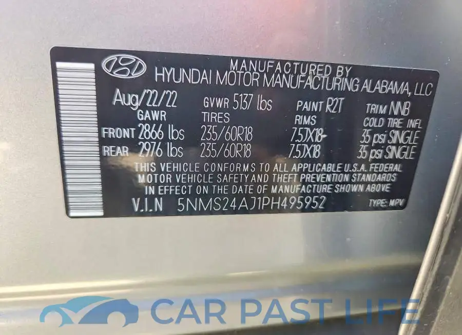 5NMS24AJ1PH495952# 12