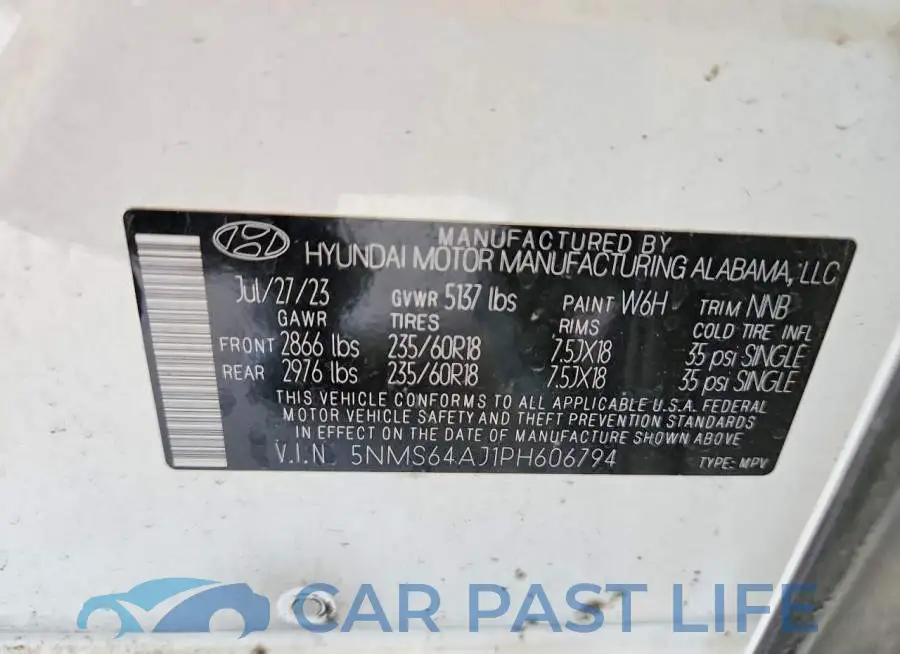 5NMS64AJ1PH606794# 14