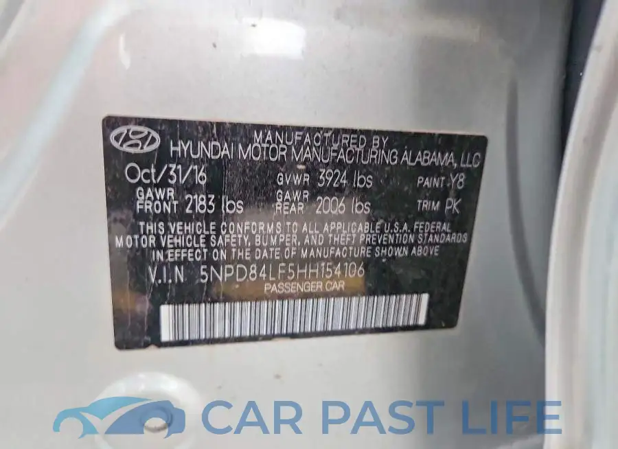5NPD84LF5HH154106# 12