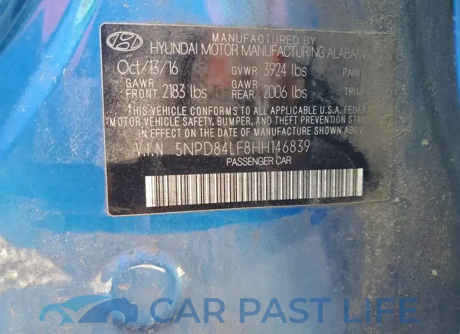 5NPD84LF8HH146839# 12