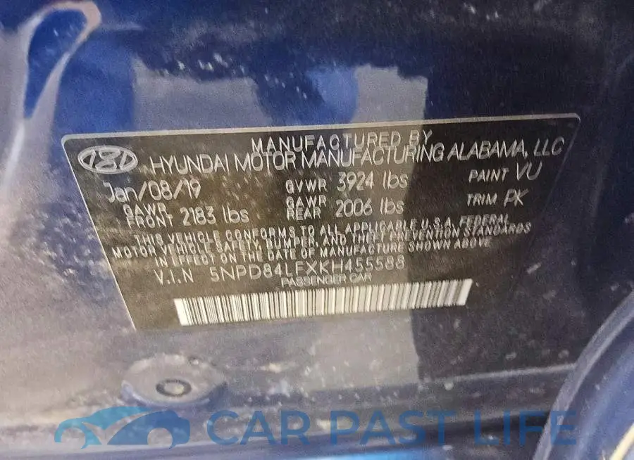 5NPD84LFXKH455588# 12