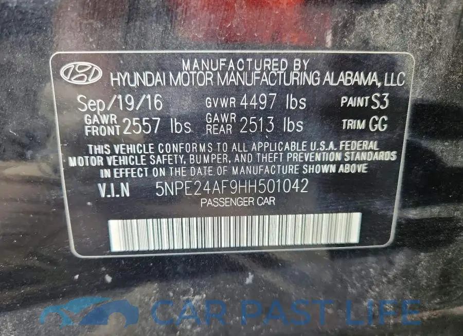 5NPE24AF9HH501042# 12