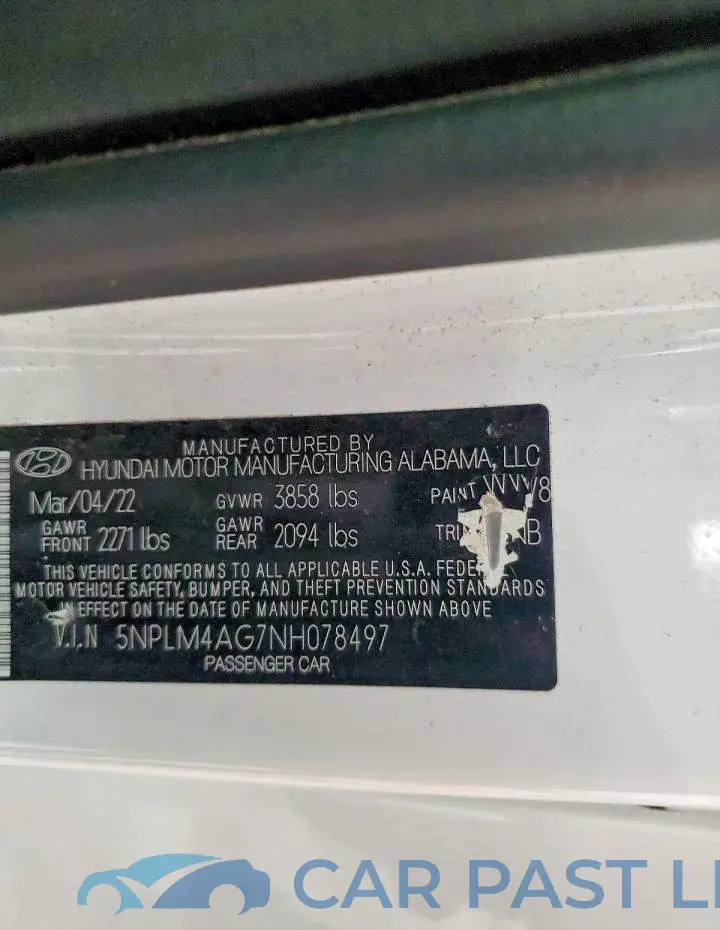 5NPLM4AG7NH078497# 12