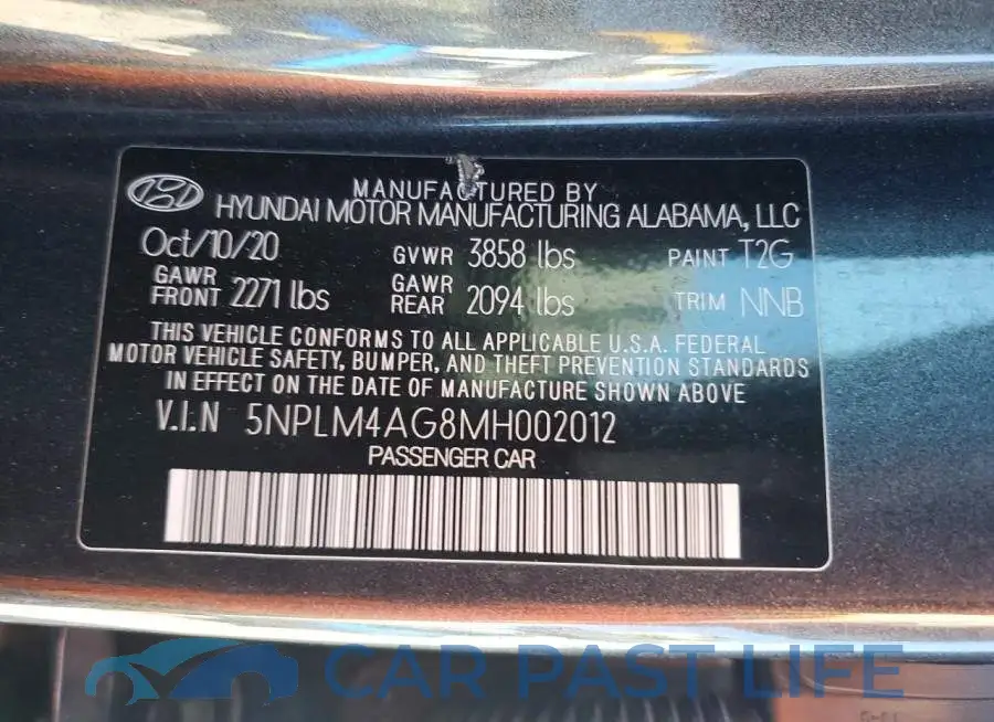 5NPLM4AG8MH002012# 12