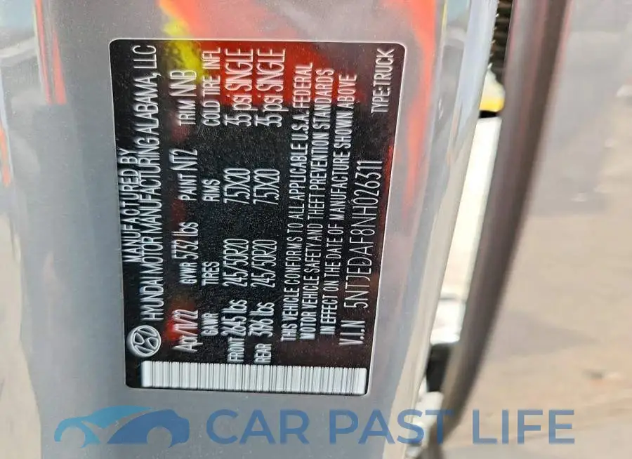 5NTJEDAF8NH026311# 12
