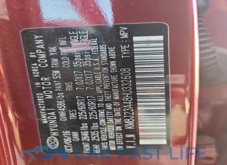 KM8J23A48HU332608# 13