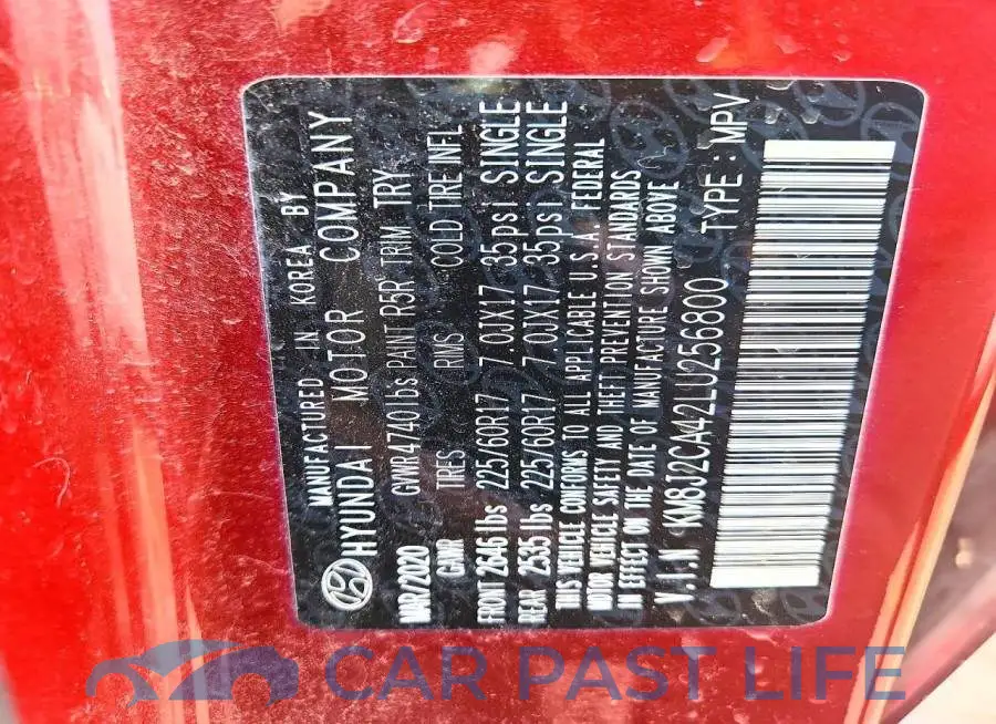 KM8J2CA42LU256800# 13