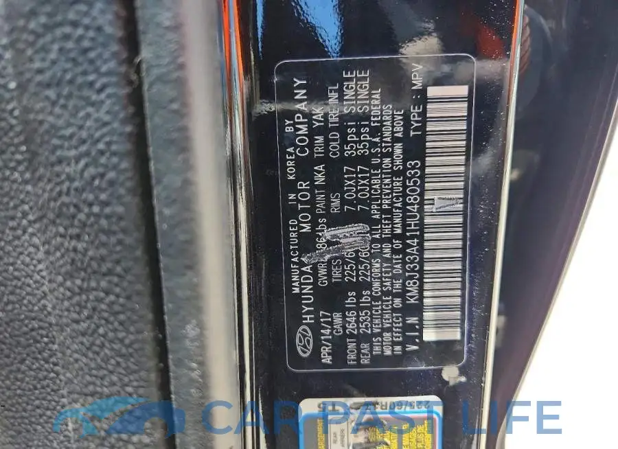 KM8J33A41HU480533# 12