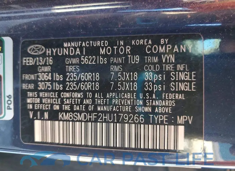 KM8SMDHF2HU179266# 13