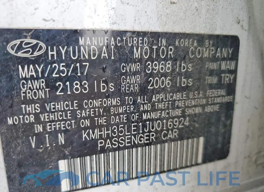 KMHH35LE1JU016924# 12