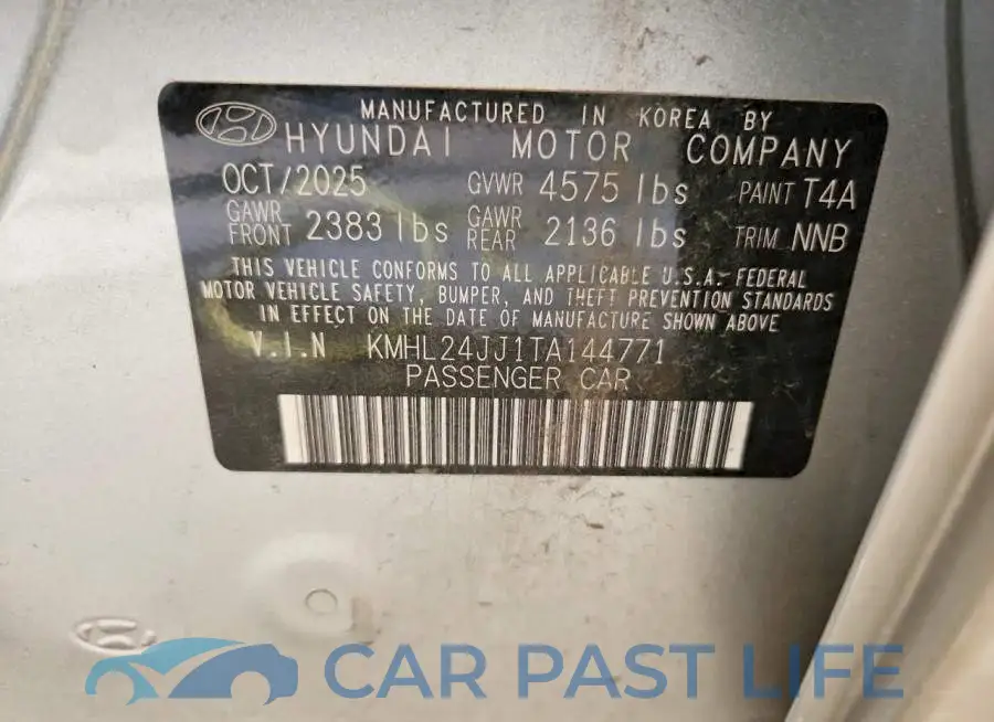 KMHL24JJ1TA144771# 12