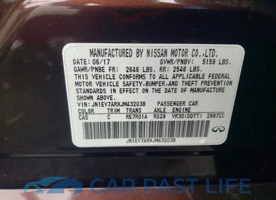 JN1EV7ARXJM432038# 12