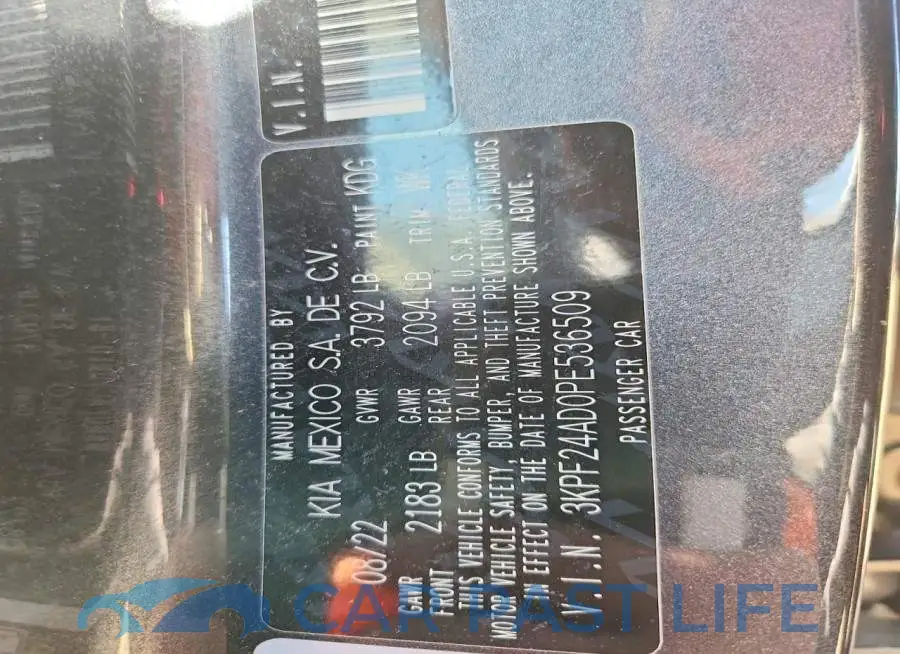 3KPF24AD0PE536509# 12