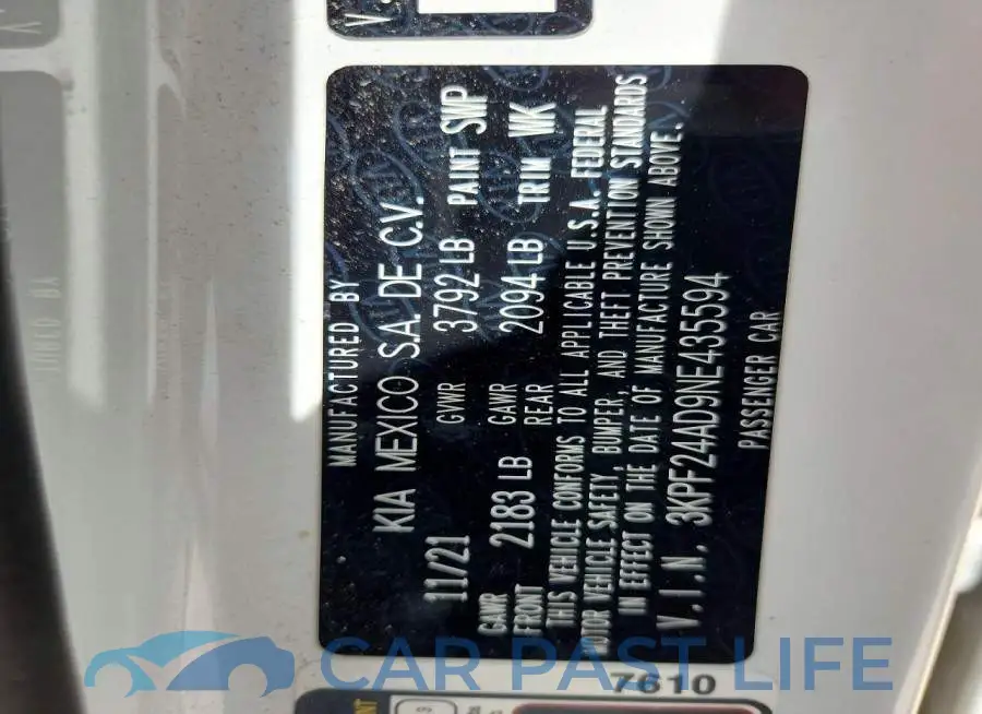 3KPF24AD9NE435594# 12
