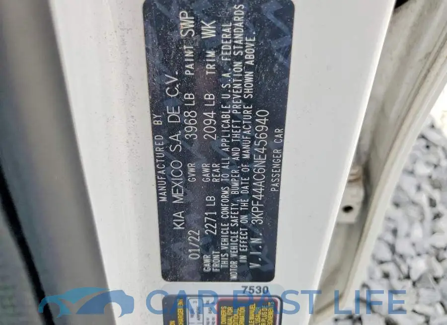 3KPF44AC6NE456940# 12