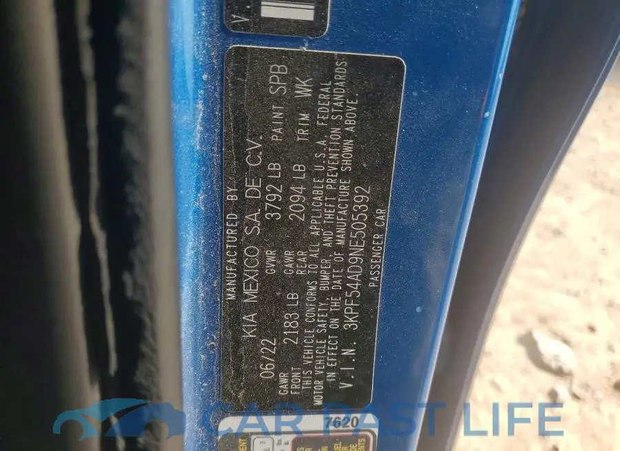 3KPF54AD9NE505392# 12