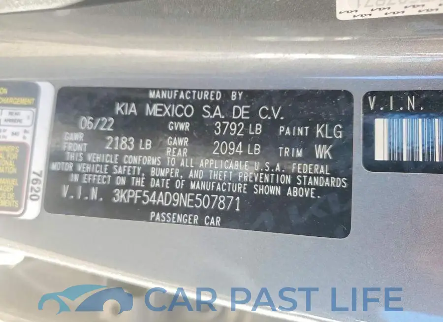 3KPF54AD9NE507871# 12