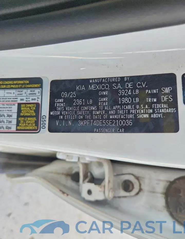 3KPFT4DE5SE210036# 12