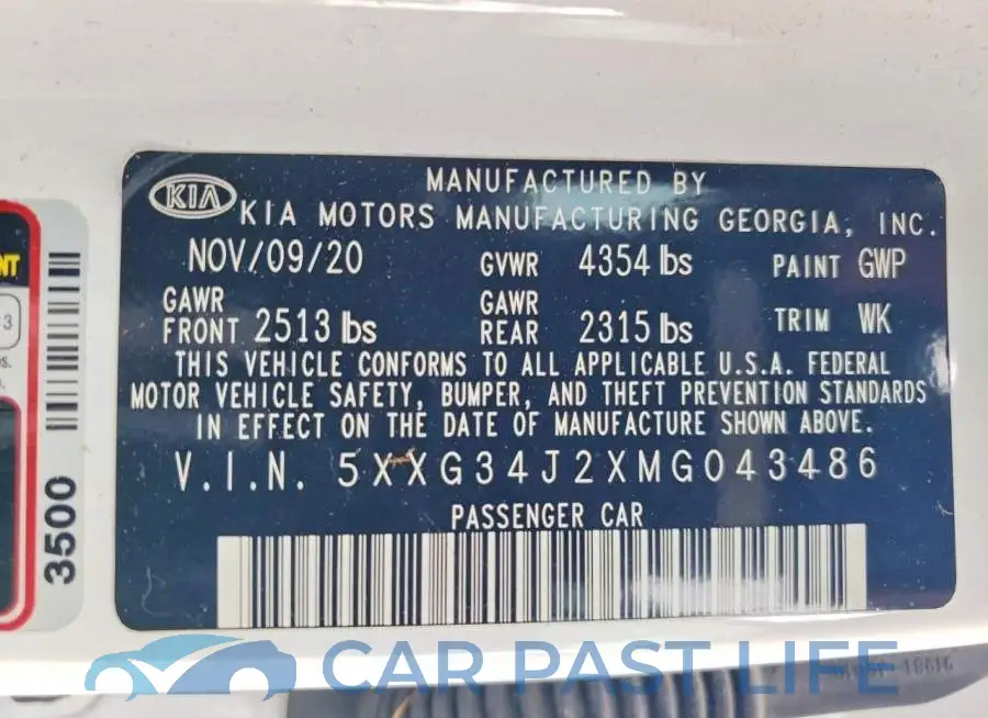 5XXG34J2XMG043486# 12