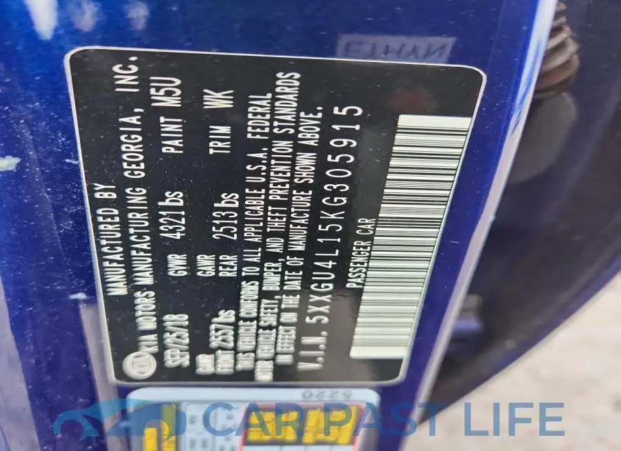 5XXGU4L15KG305915# 12