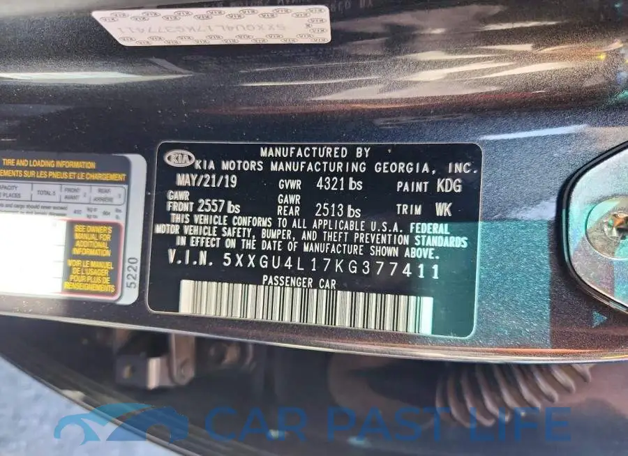 5XXGU4L17KG377411# 12