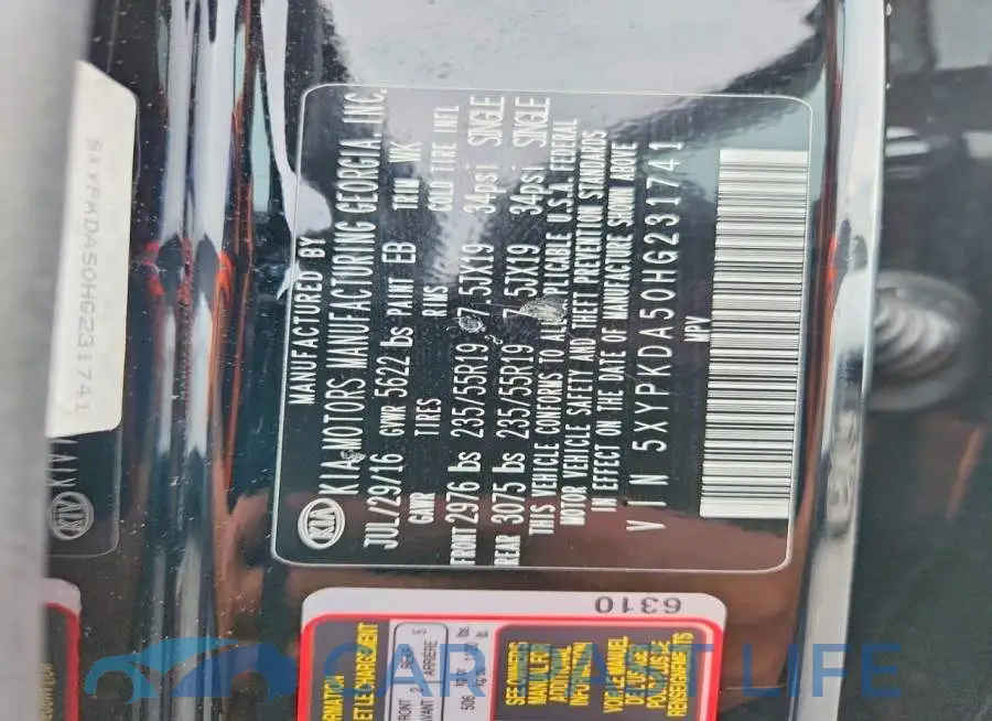 5XYPKDA50HG231741# 13