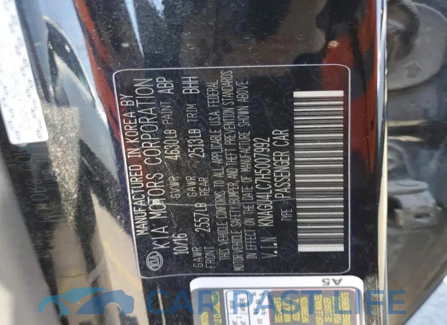 KNAGU4LC7H5007992# 12