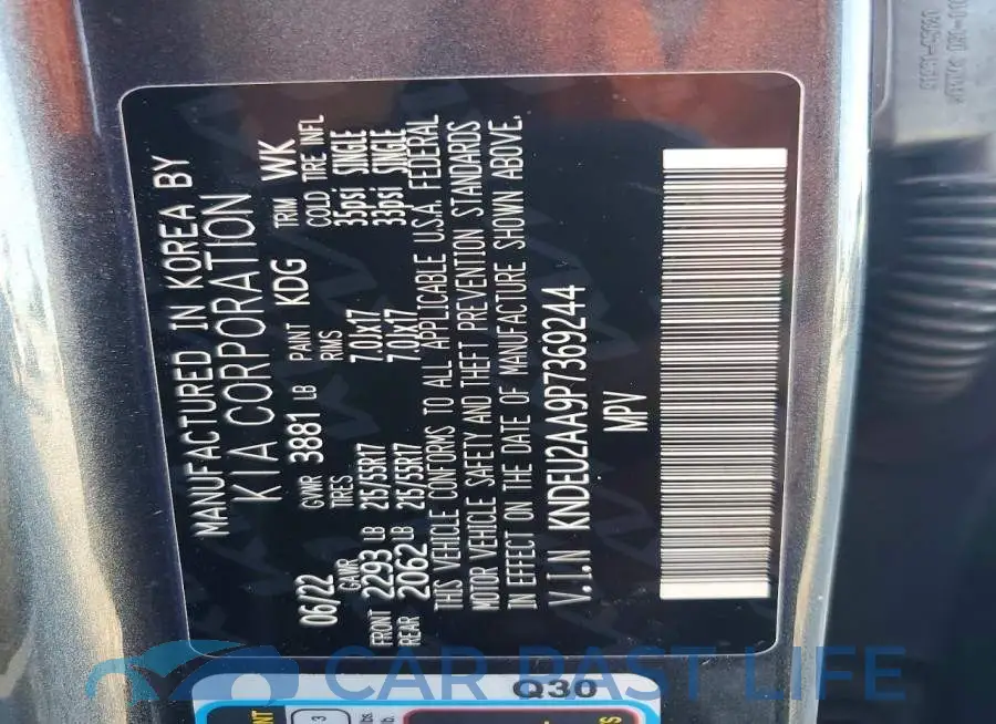 KNDEU2AA9P7369244# 13