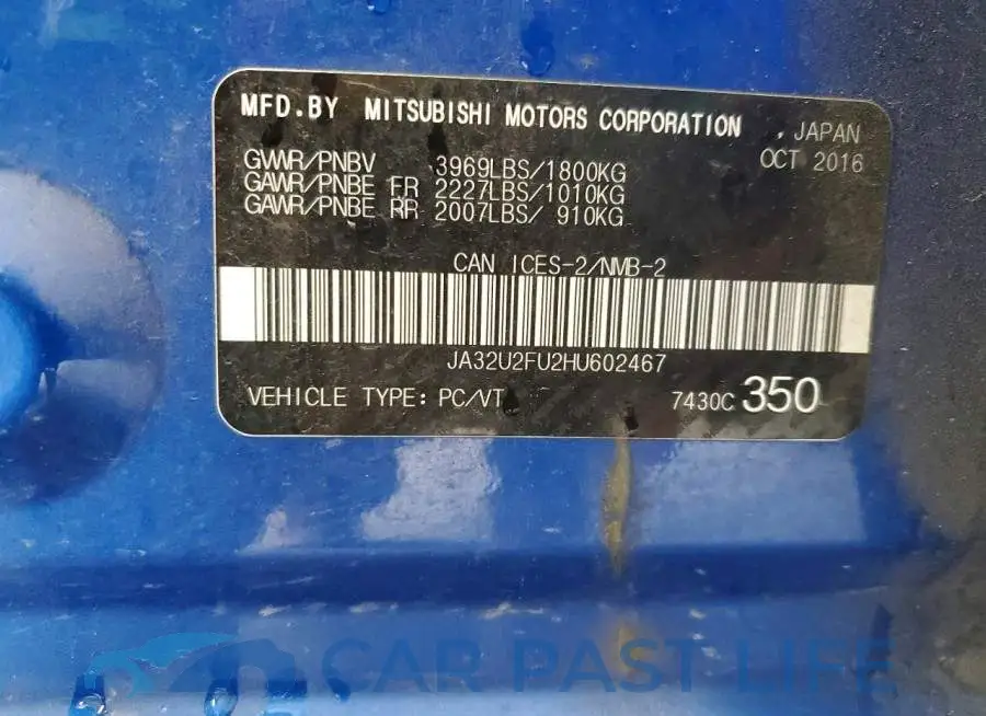 JA32U2FU2HU602467# 12