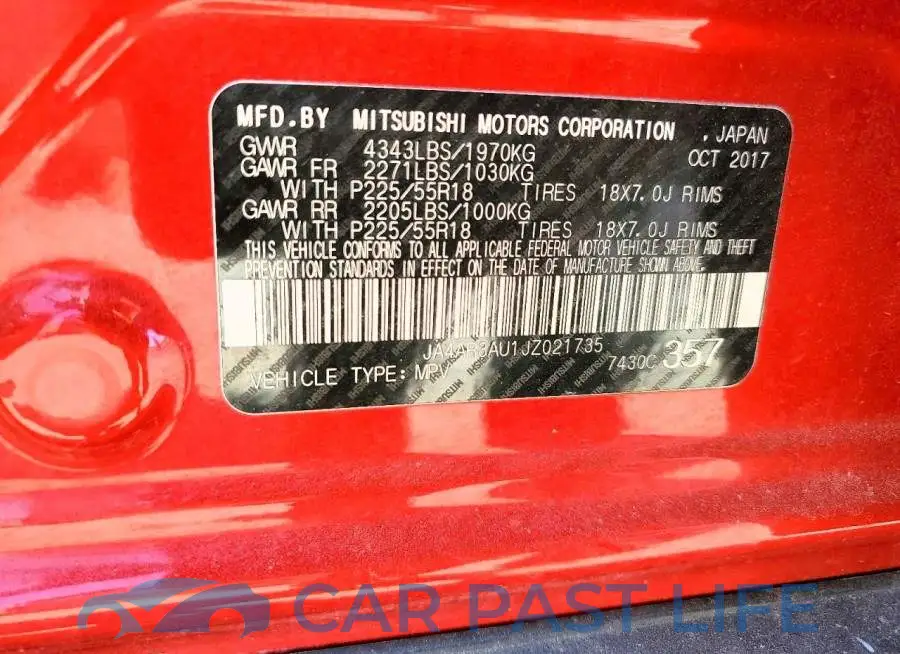 JA4AR3AU1JZ021735# 13