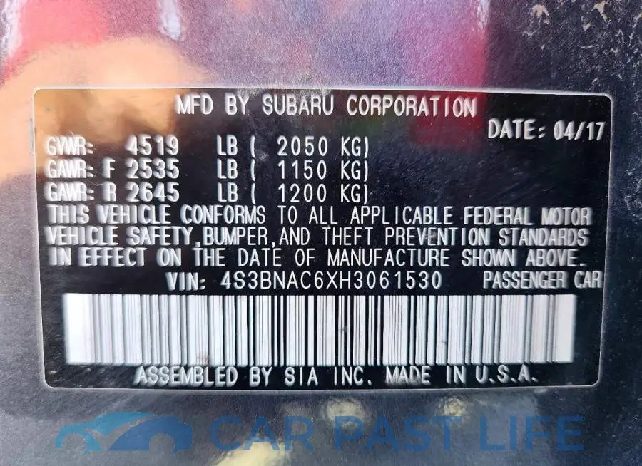 4S3BNAC6XH3061530# 13