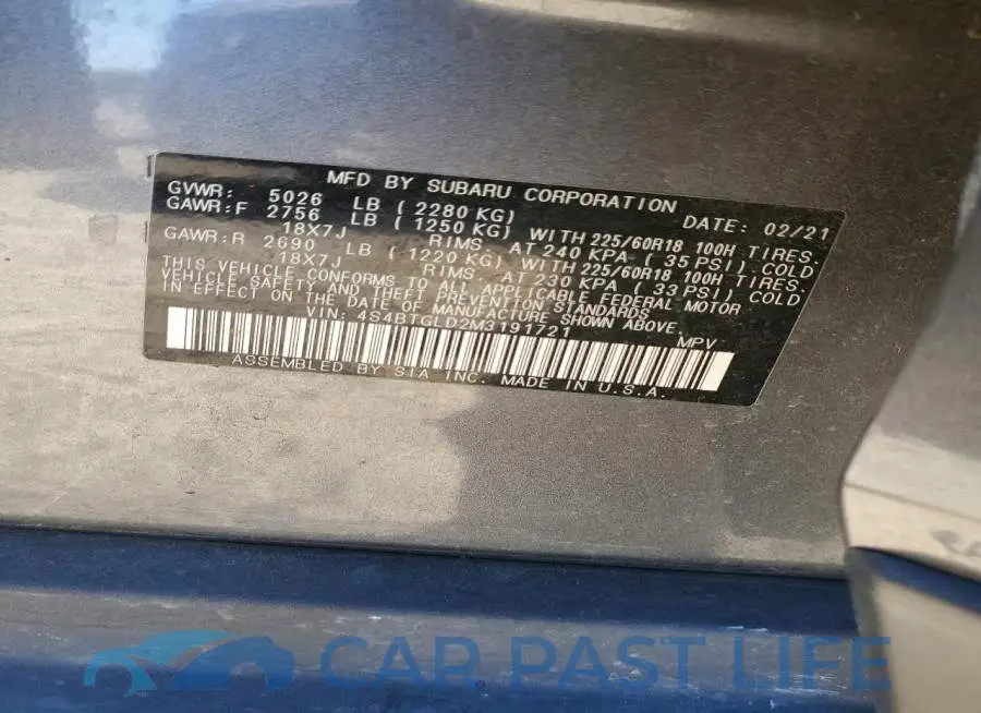 4S4BTGLD2M3191721# 12