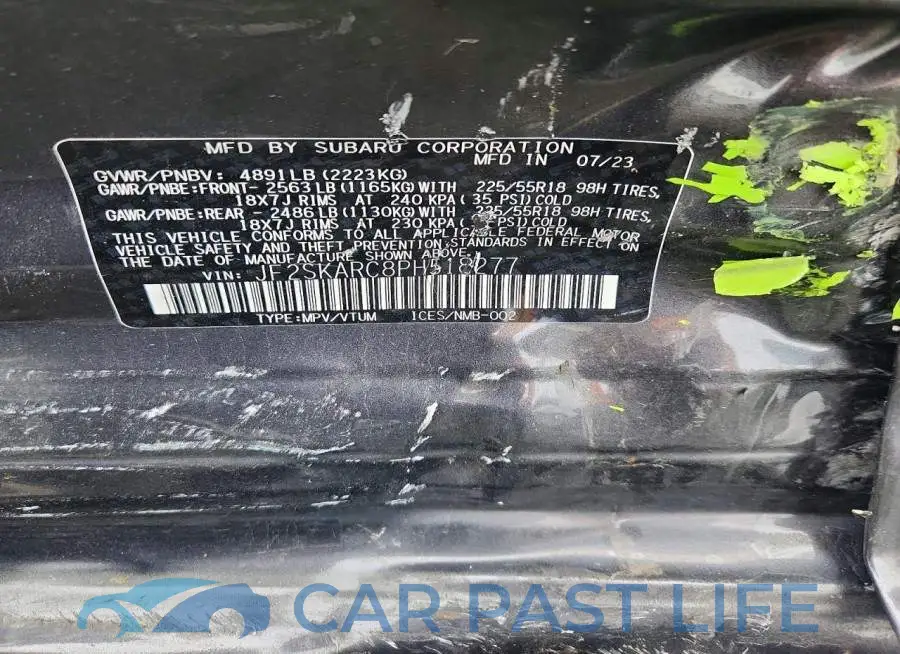 JF2SKARC8PH518277# 12