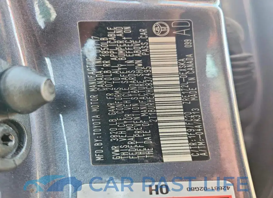 2T1BURHE2HC837495# 12