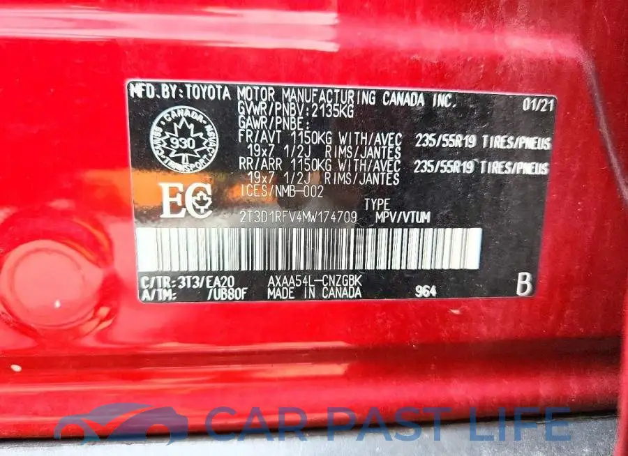 2T3D1RFV4MW174709# 13