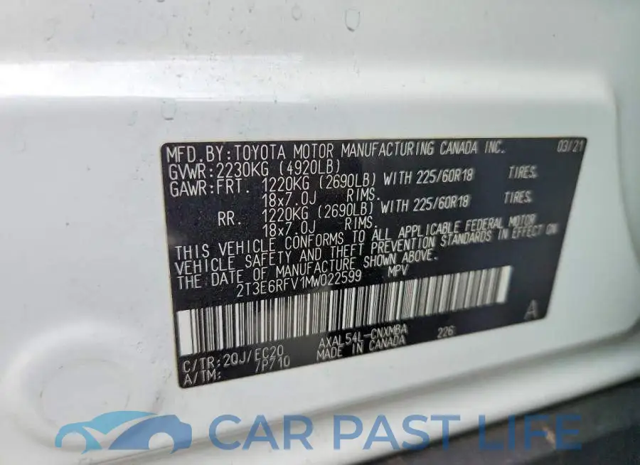 2T3E6RFV1MW022599# 13