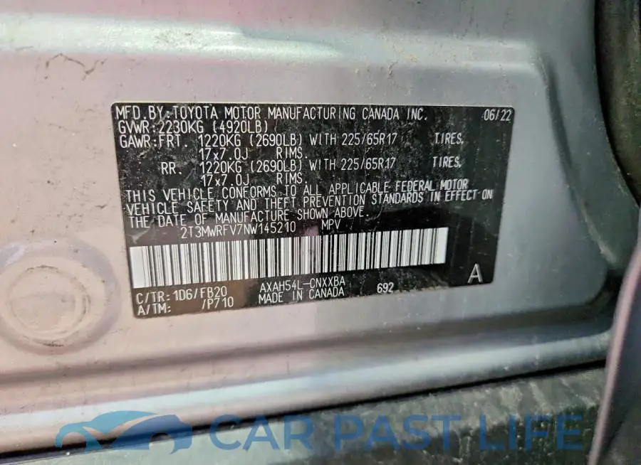 2T3MWRFV7NW145210# 13
