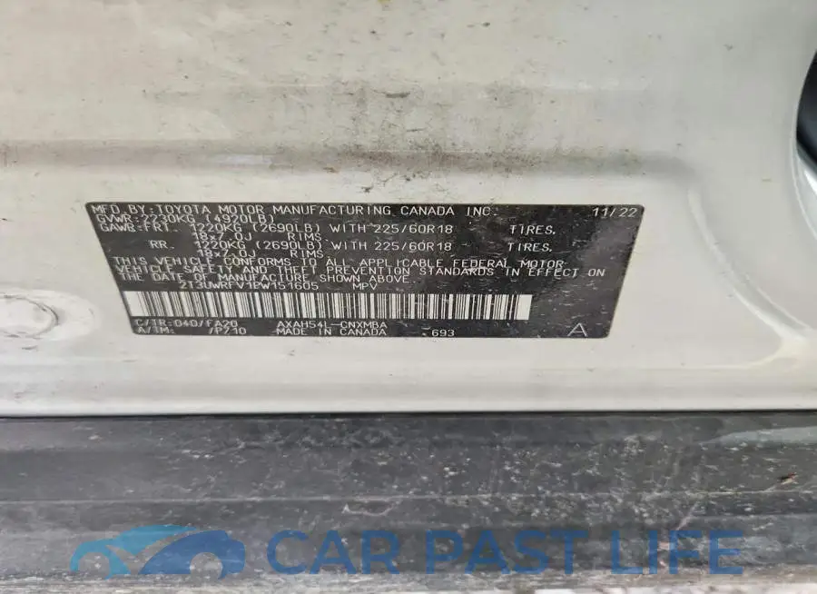 2T3UWRFV1PW151605# 13
