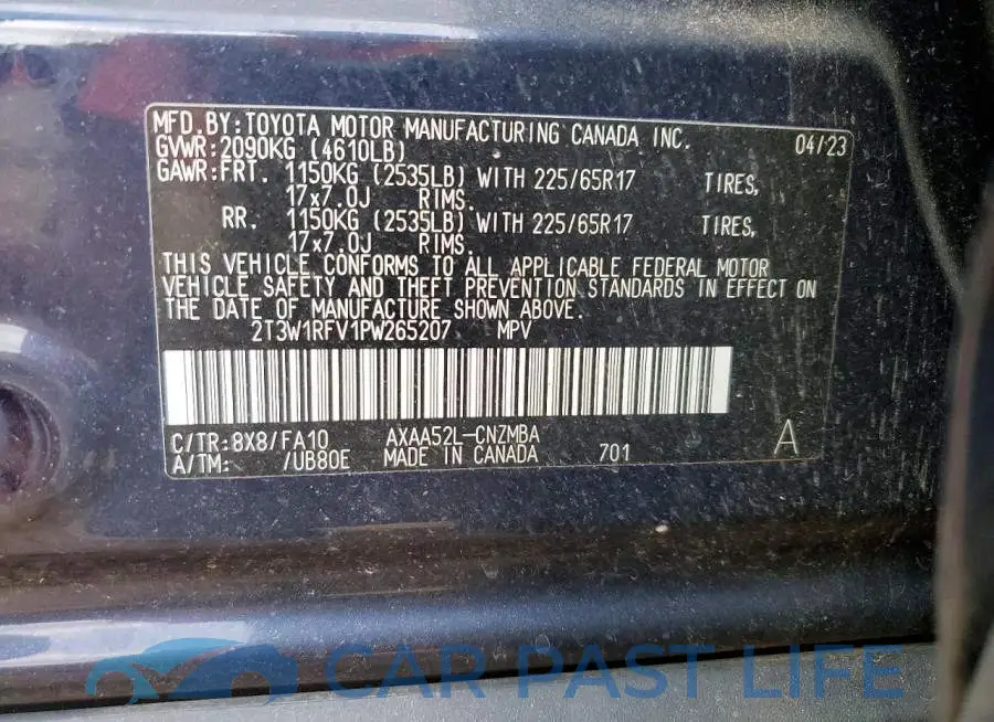 2T3W1RFV1PW265207# 13