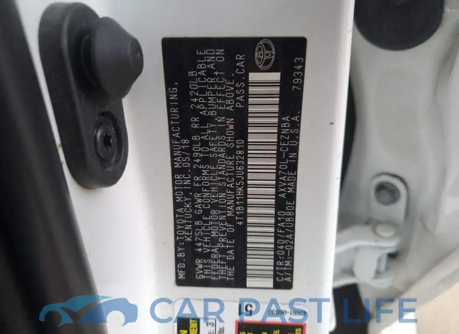 4T1B11HK5JU632810# 12