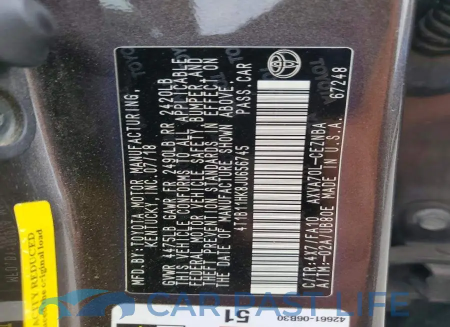 4T1B11HK8JU656745# 13
