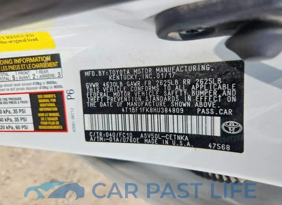 4T1BF1FK8HU384809# 12