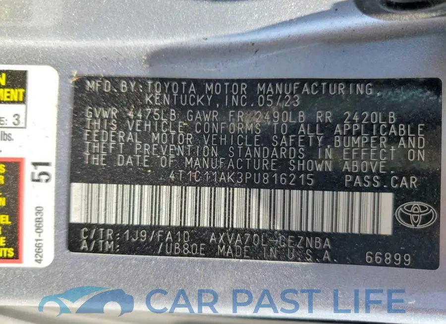 4T1C11AK3PU816215# 13