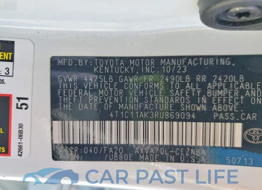 4T1C11AK3RU869094# 12