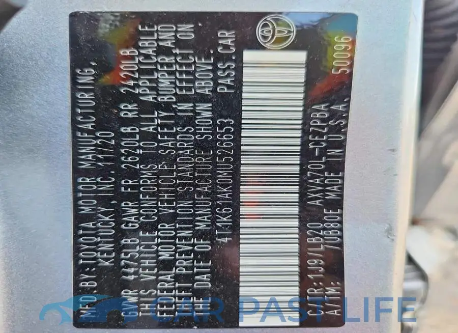 4T1K61AK0MU526653# 13