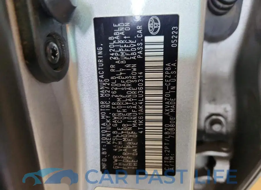 4T1K61AK4LU360314# 13