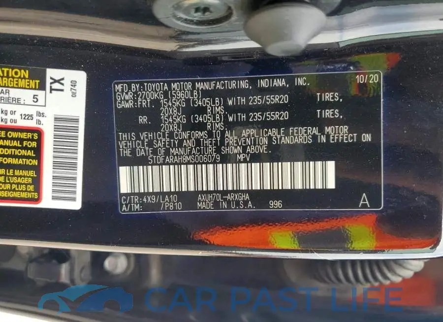 5TDFARAH8MS006079# 13