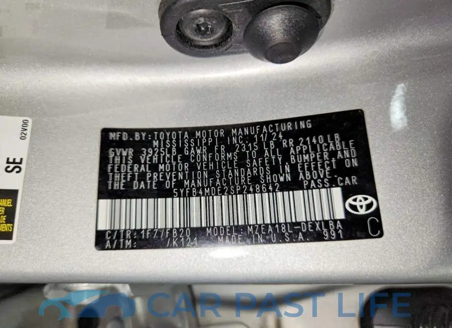 5YFB4MDE2SP248642# 12